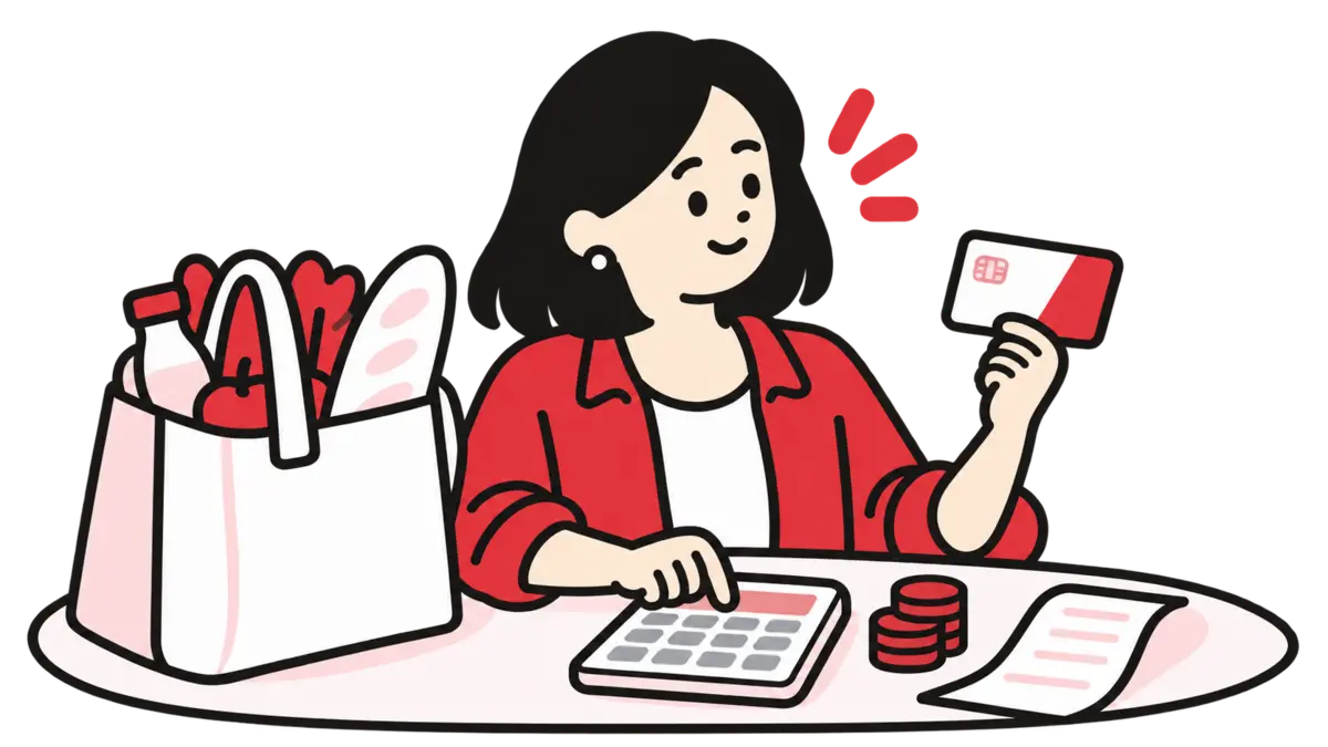 普段の買い物の利用額と、カードで貯まるマイルを確かめる人